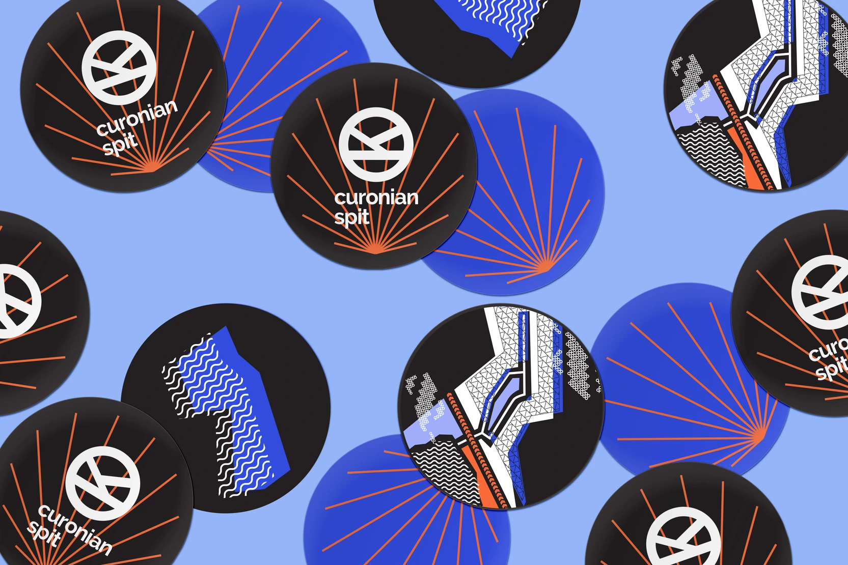 Curonian Spit sticker pattern